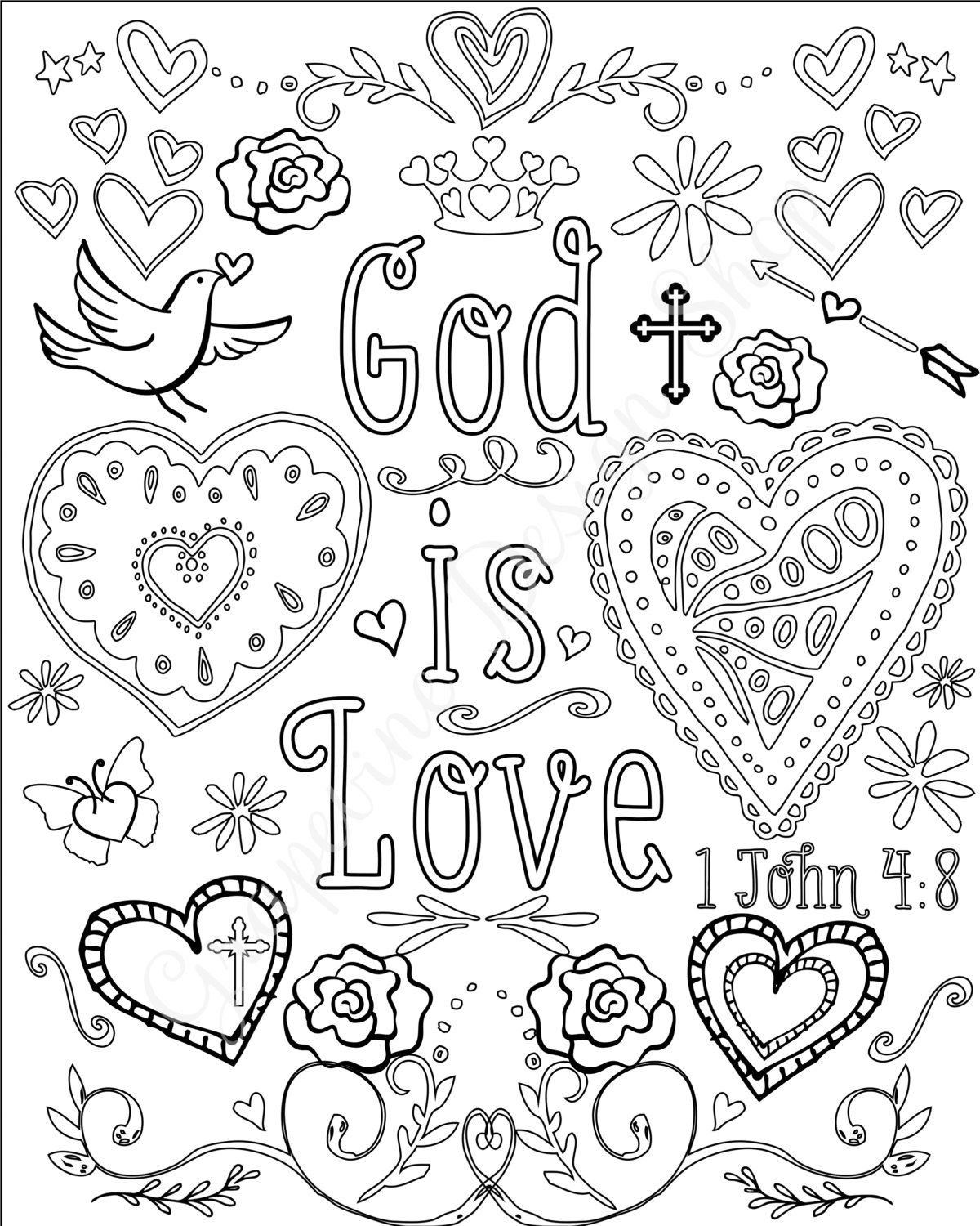 Bible Coloring Pages For Adults Pdf
 Bible verse coloring pages Set of 5 Instant