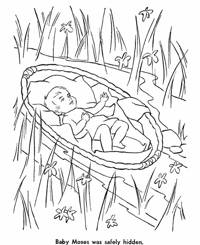 Bible Coloring Pages Kids
 Bible Story characters Coloring Page Sheets Baby Moses