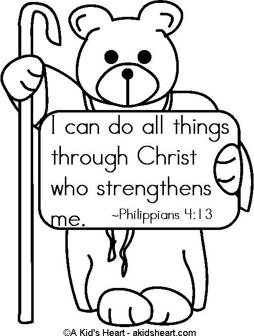 Bible Verse Coloring Pages For Kids
 Teddy Bear Bible Verse Coloring Page