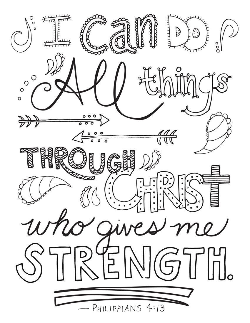 Bible Verse Coloring Pages For Toddlers
 Bible Verse Coloring Page Philippians 4 13 by