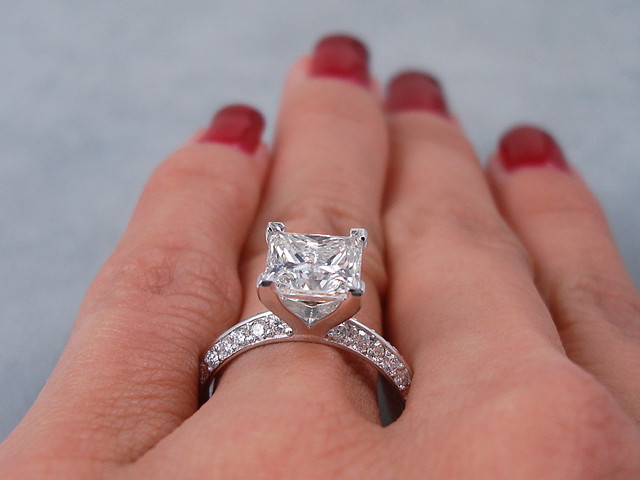 Big Princess Cut Engagement Rings
 2 84 CTW PRINCESS CUT DIAMOND ENGAGEMENT RING H VS2