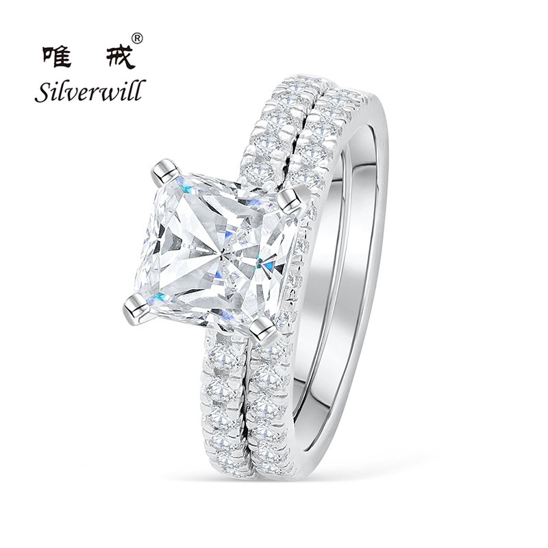 Big Princess Cut Engagement Rings
 Aliexpress Buy Silverwill sterling 925 silver big