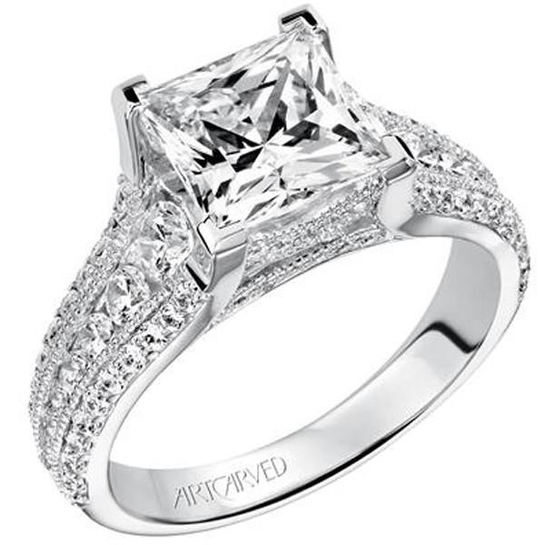 Big Princess Cut Engagement Rings
 Artcarved "Harper" Princess Cut Diamond Engagement Ring