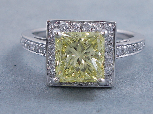 Big Princess Cut Engagement Rings
 2 87 CTW PRINCESS CUT DIAMOND ENGAGEMENT RING FANCY YELLOW SI1
