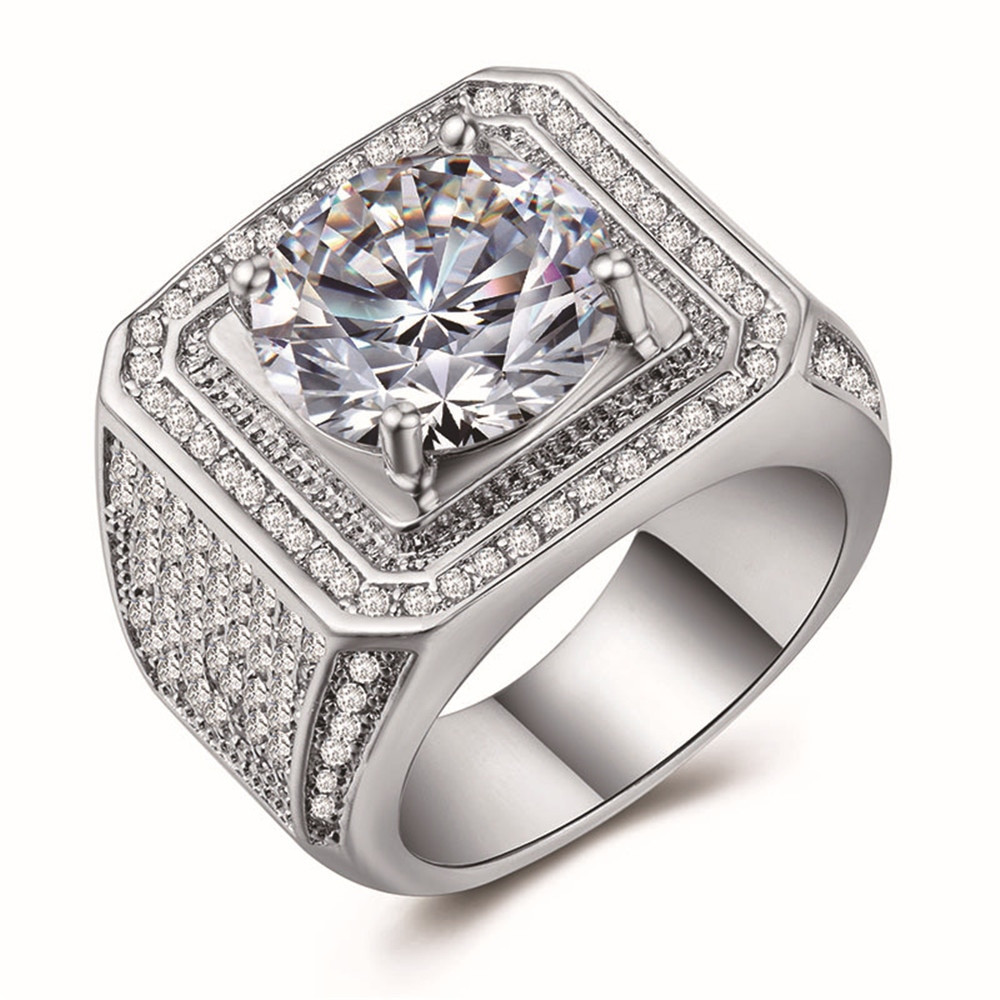 Big Princess Cut Engagement Rings
 Luxury Big Round Stone Princess Cut Engagement Ring
