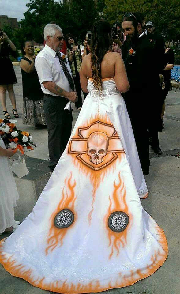 Biker Wedding Dresses
 Cute Harley Wedding Gown