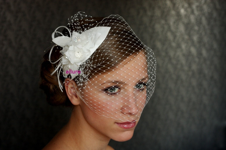 Birdcage Wedding Veils And Headpieces
 WEDDING BIRDCAGE VEIL Bridal Headpiece vintage bird by