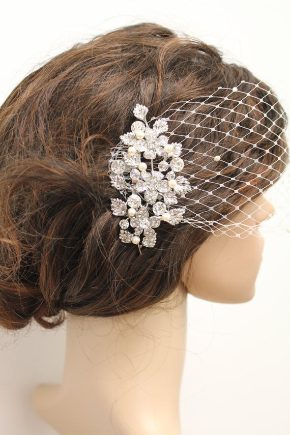 Birdcage Wedding Veils And Headpieces
 Bridal birdcage veil bridal headpiece bridal by