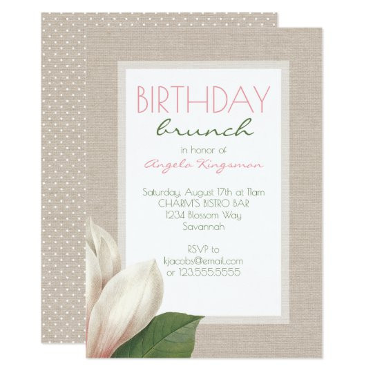 Birthday Brunch Invitations
 Magnolia Bloom La s Birthday Brunch Invitation