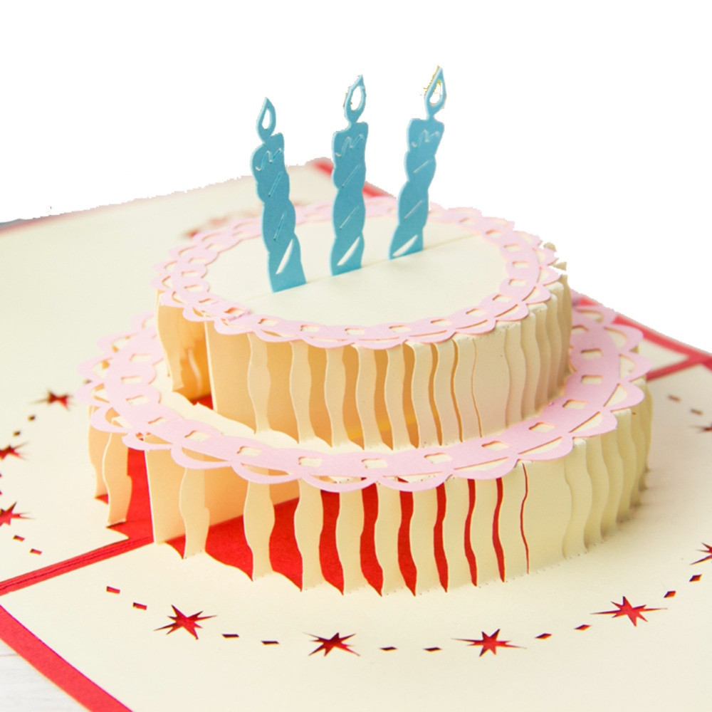 Birthday Cake Cards
 Happy Birthday Cake Handmade Creative Birthday 3D POP UP