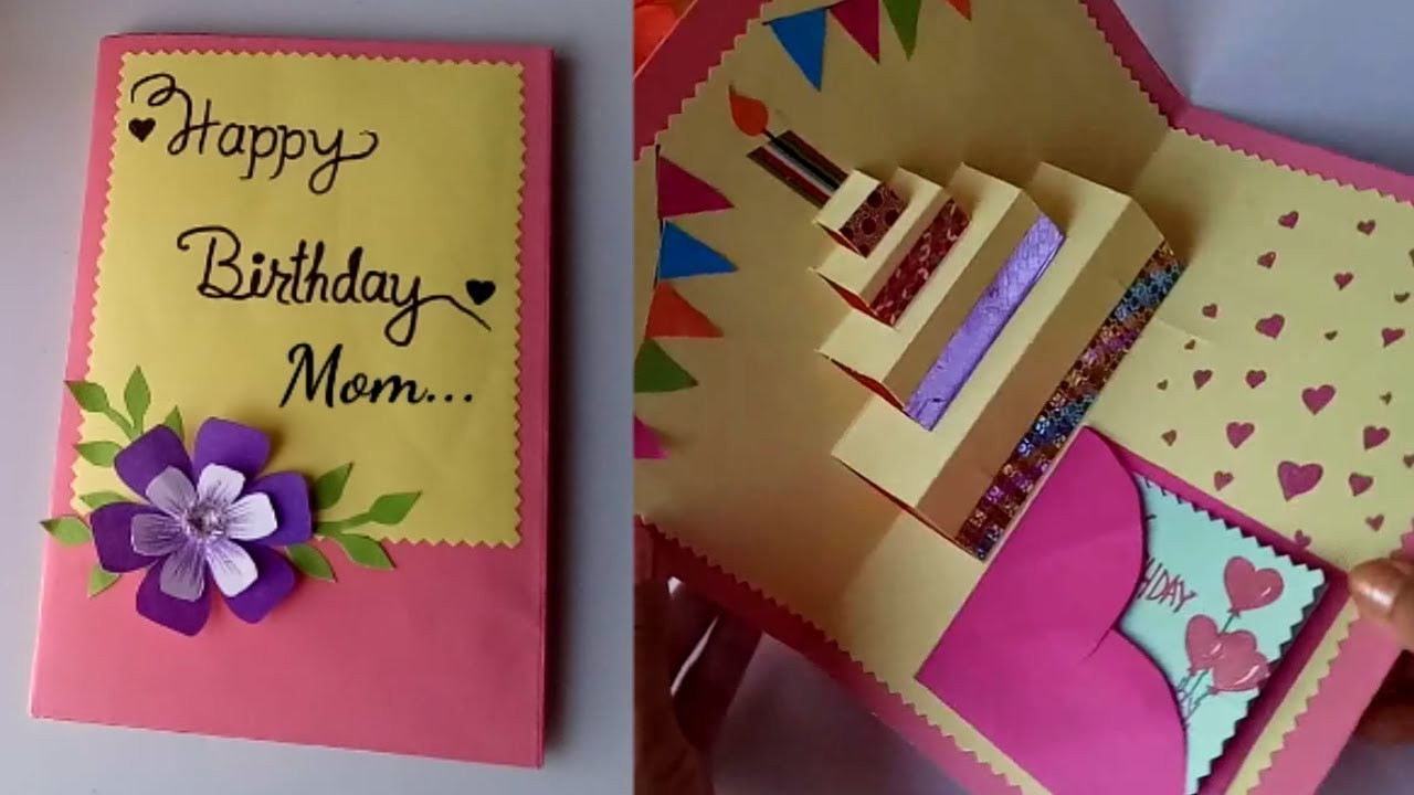 Birthday Cake Cards
 DIY cake pop up card for birthday DIY Birthday Day Card
