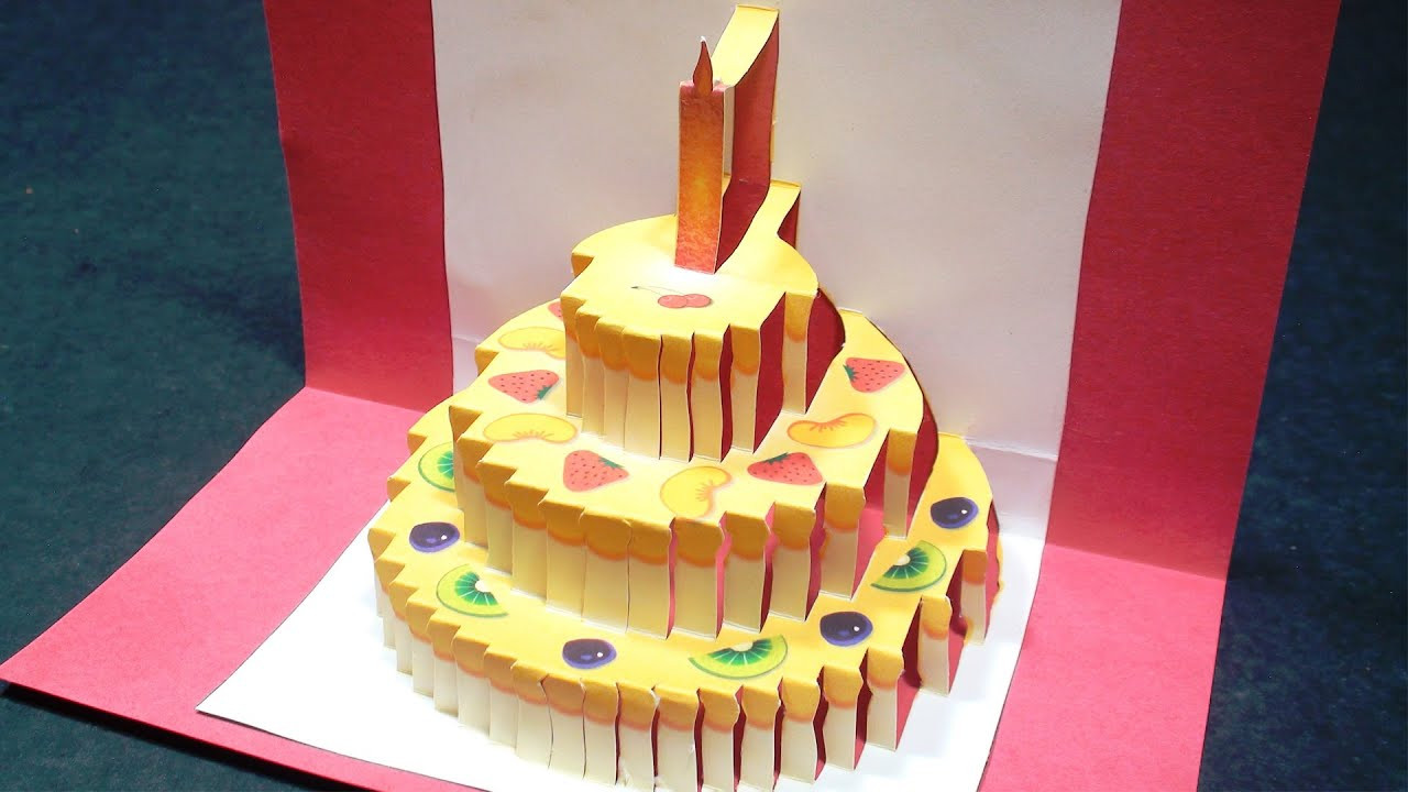 Birthday Cake Pop
 Birthday Cake Pop Up Card Happy Birthday Kirigami
