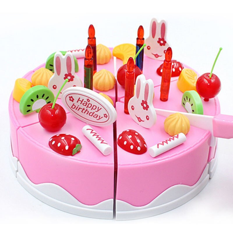 Birthday Cake Toy
 75Pcs Set Plastic Kitchen Birthday Cake Toy Pretend Play