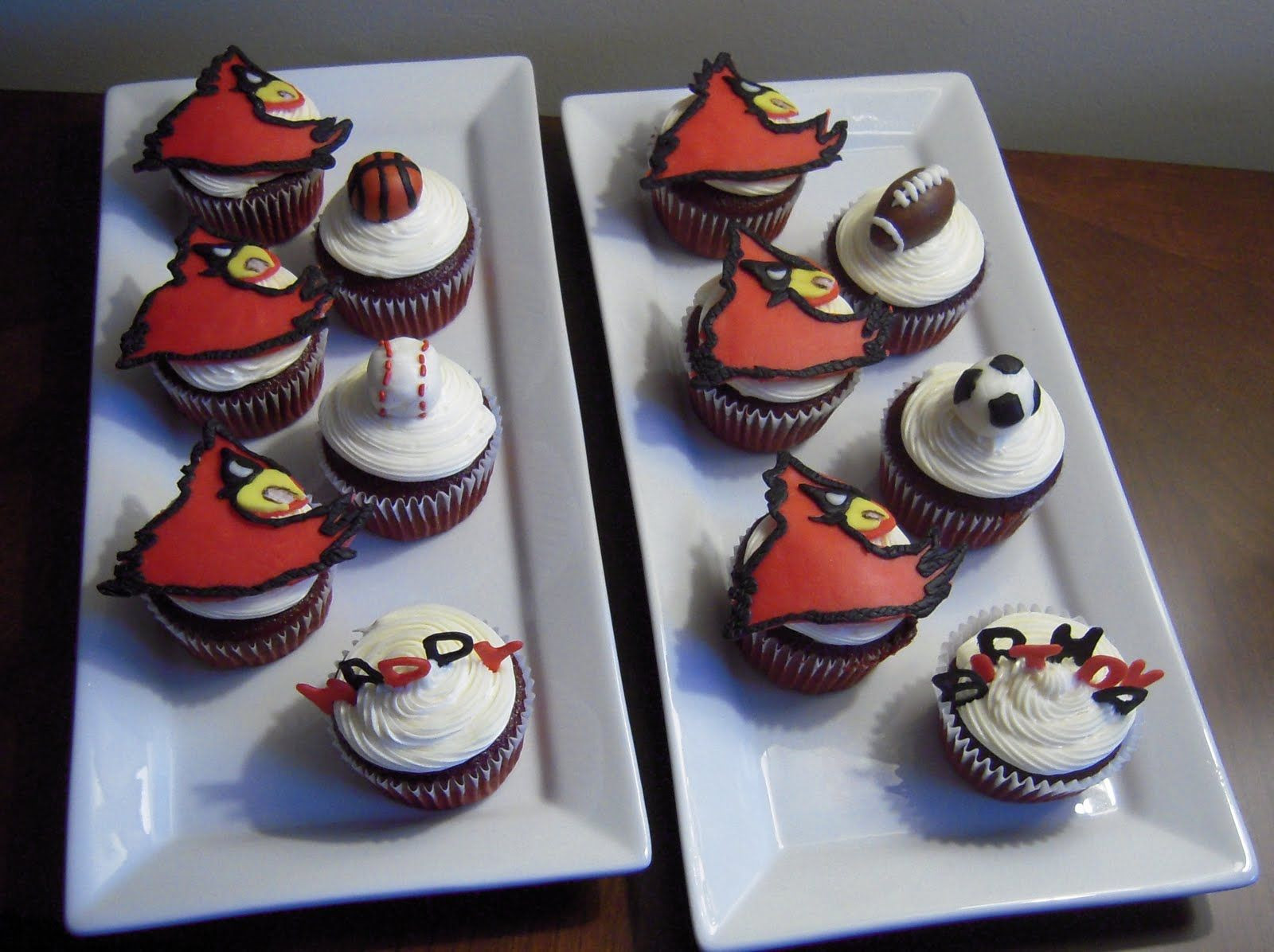 Birthday Cakes Louisville Ky
 Louisville cardinal themed cupcakes
