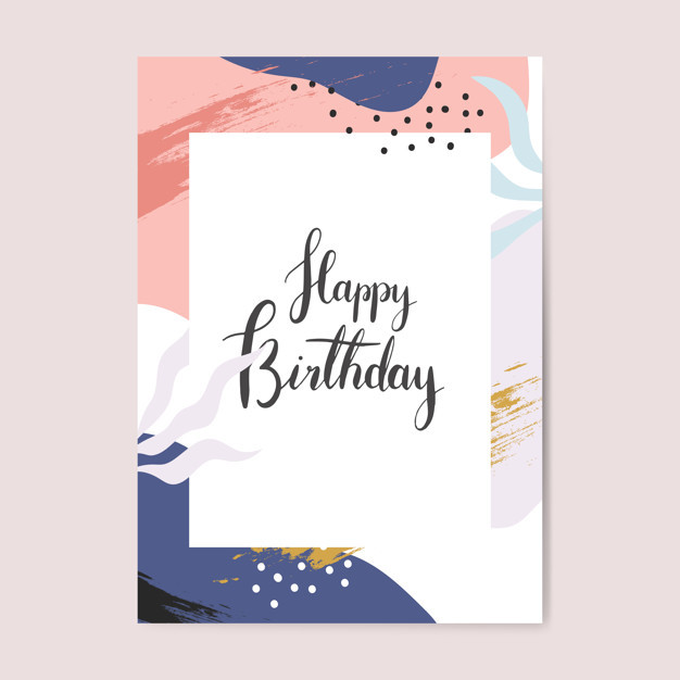 Birthday Card Design
 Colorful memphis design happy birthday card vector Vector
