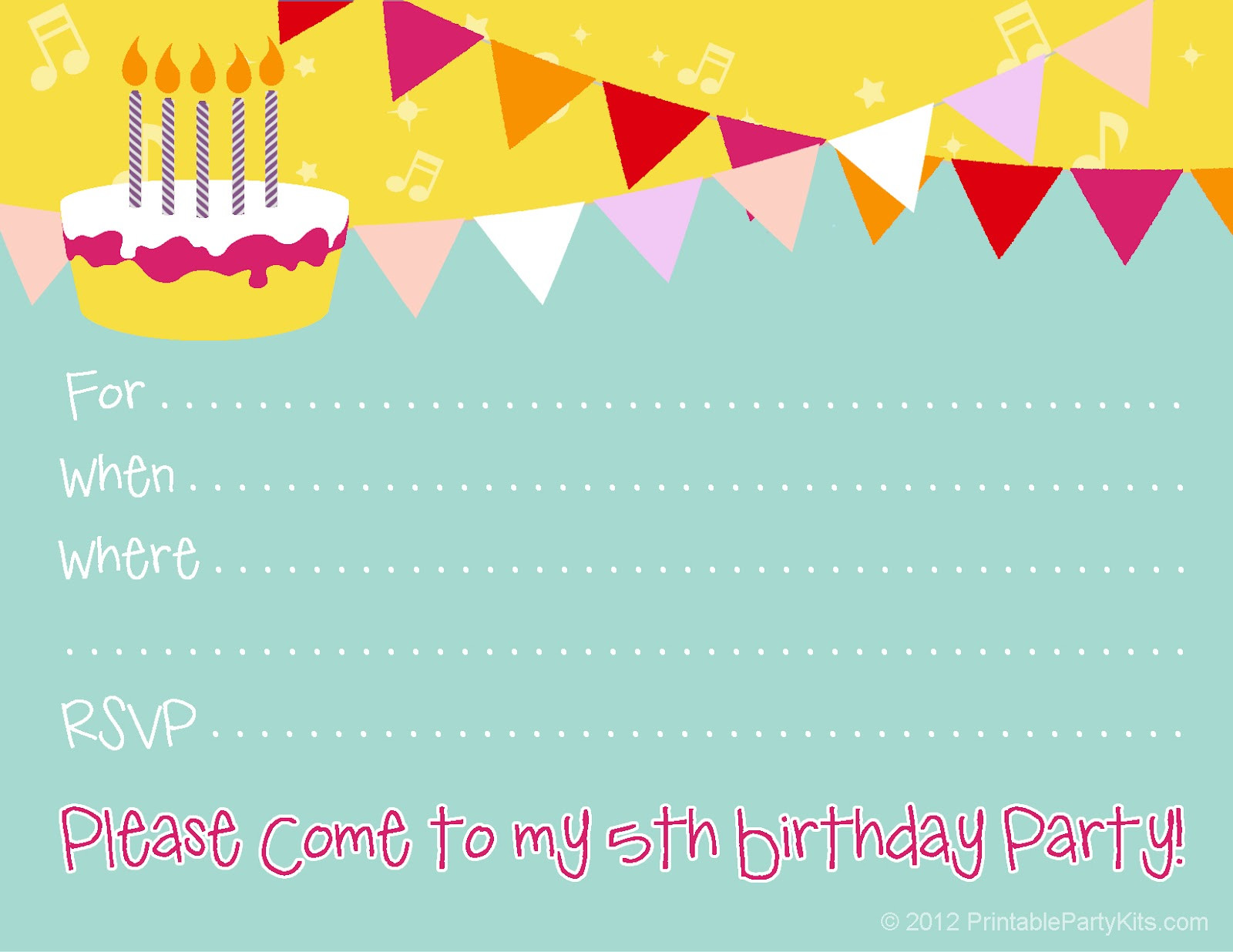 Birthday Card Invitation Templates
 Birthday Party Invitations Free – Bagvania