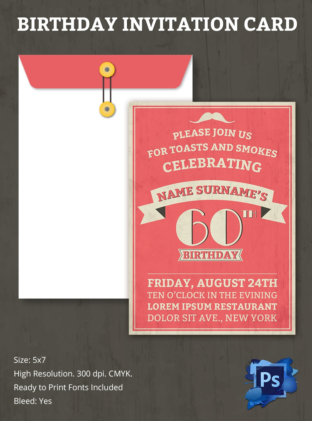 Birthday Card Invitation Templates
 Birthday Invitation Template – 70 Free PSD Format