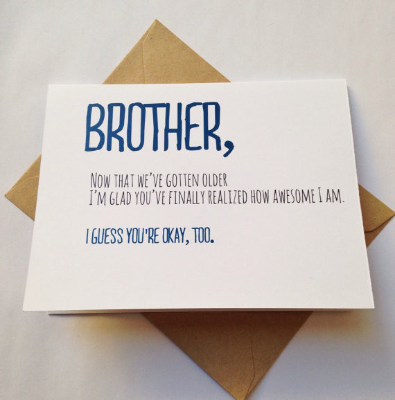Birthday Cards For Brothers
 Brother Card Brother Birthday Card Funny Card Card for