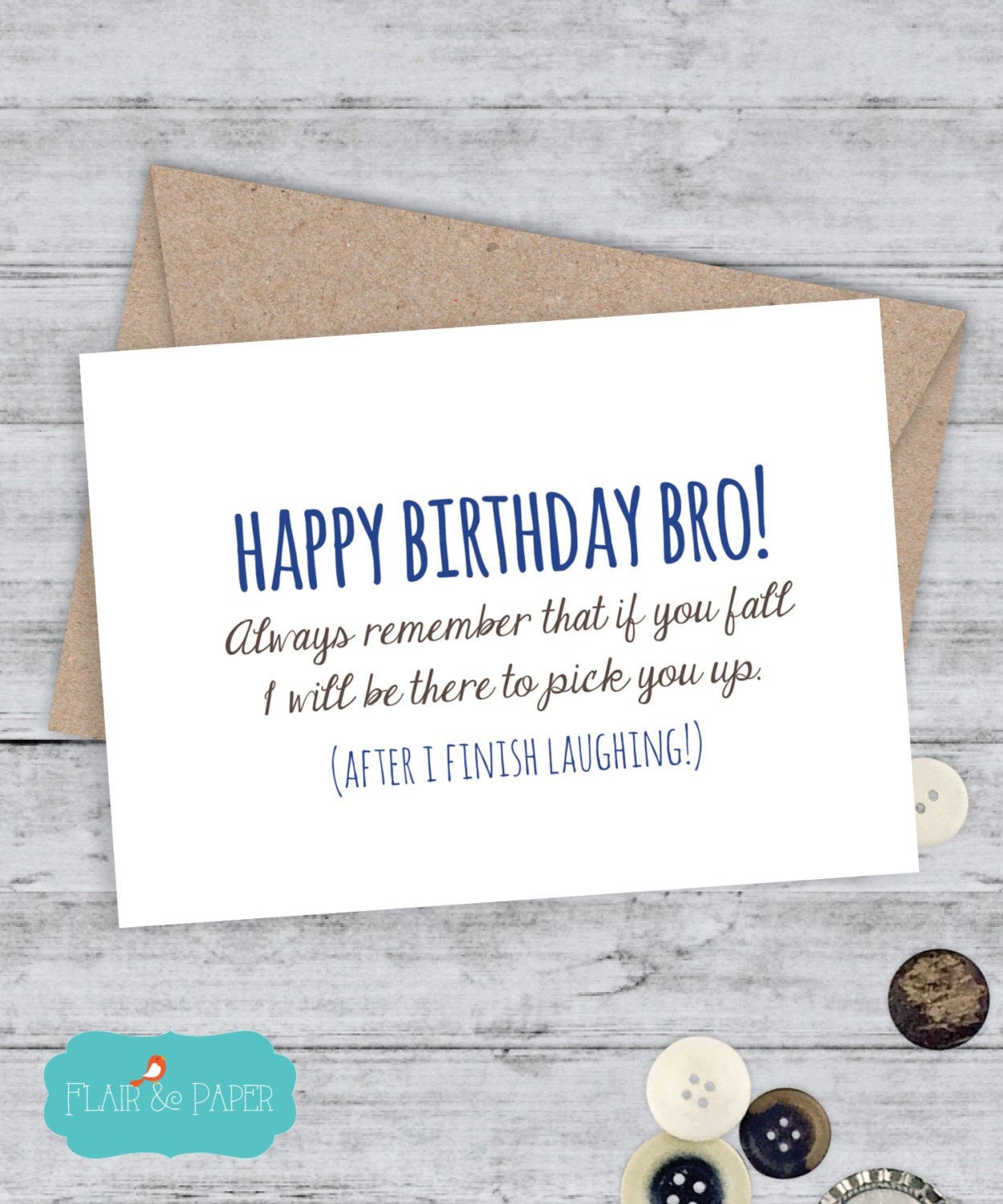 Birthday Cards For Brothers
 Brother Birthday Card Funny Brother Card by FlairandPaper