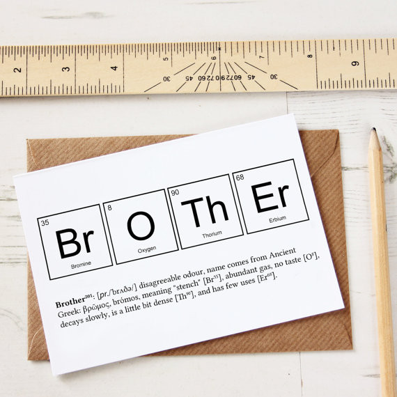 Birthday Cards For Brothers
 FUNNY BROTHER ELEMENTS Cards Funny Sibling Joke Greeting