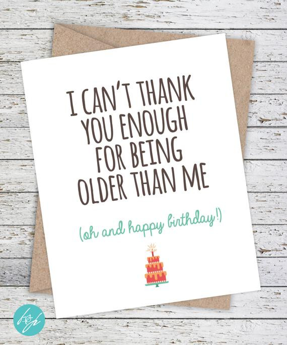 Birthday Cards For Sister Funny
 Funny Birthday Card Older Sister Card Brother by FlairandPaper