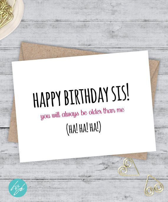 Birthday Cards For Sister Funny
 Sister Birthday Card Funny Sister Birthday by