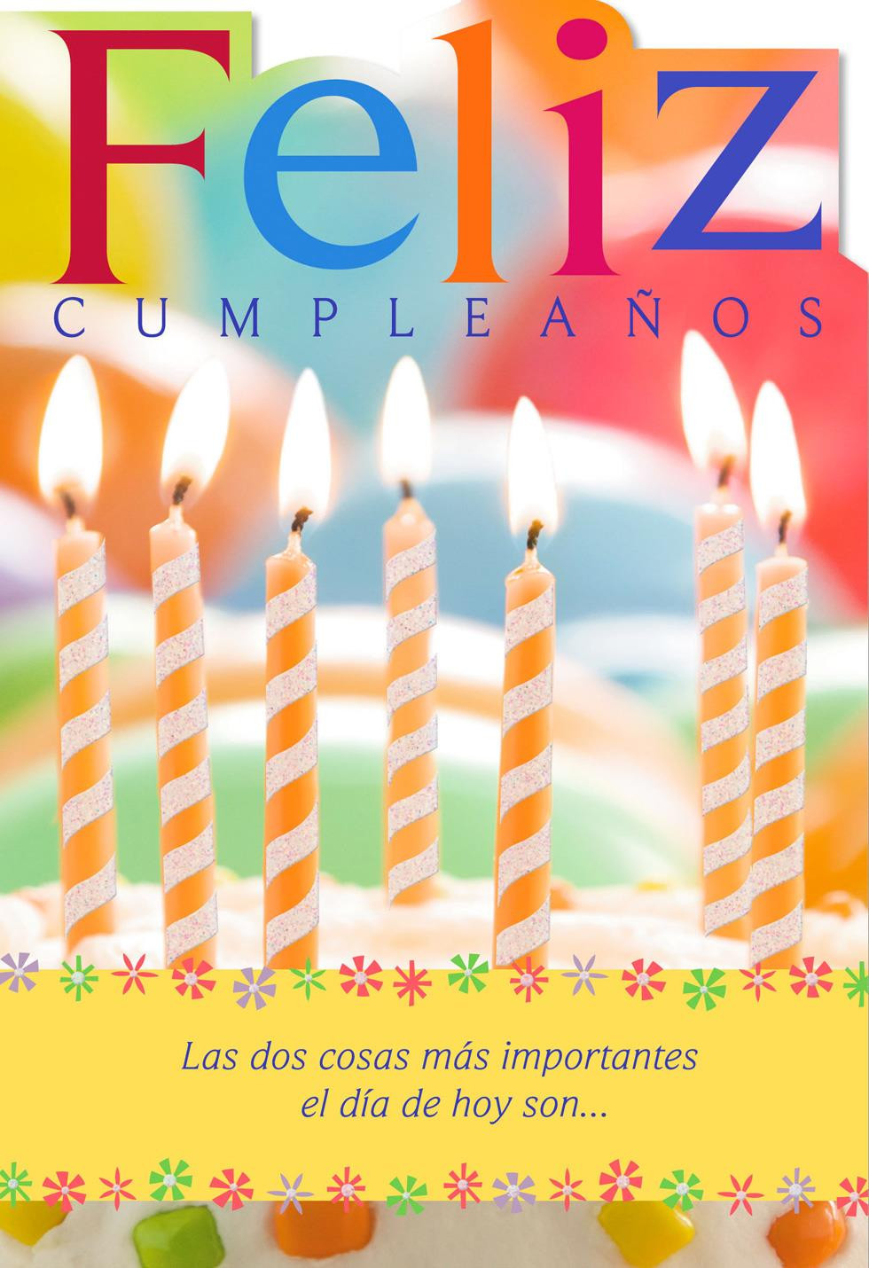 Birthday Cards In Spanish
 Candles Spanish Language Religious Birthday Card