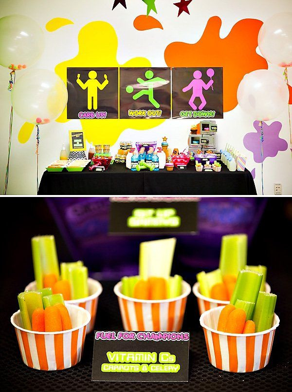Birthday Decoration Themes
 80 s Neon Inspired "Work it Out" Theme Birthday Party