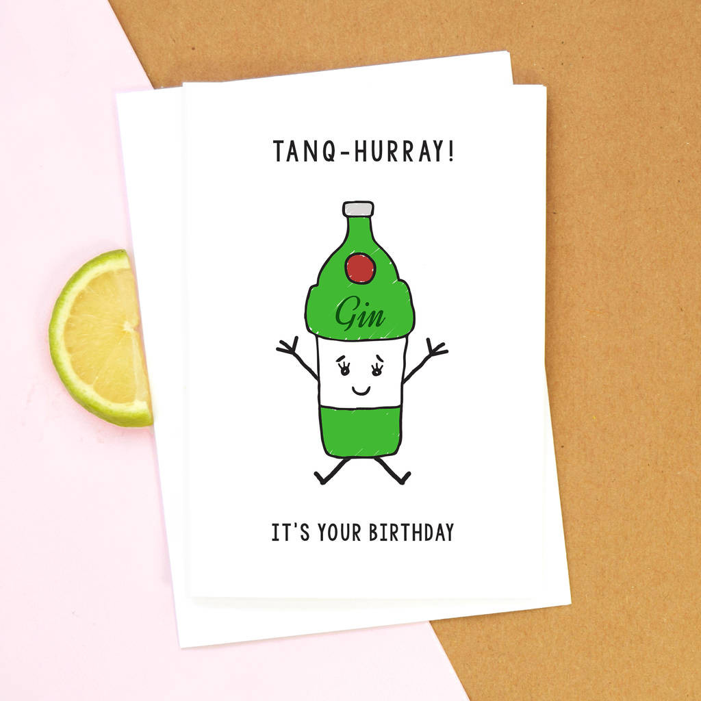 Birthday Funny Card
 funny gin birthday card by of life & lemons