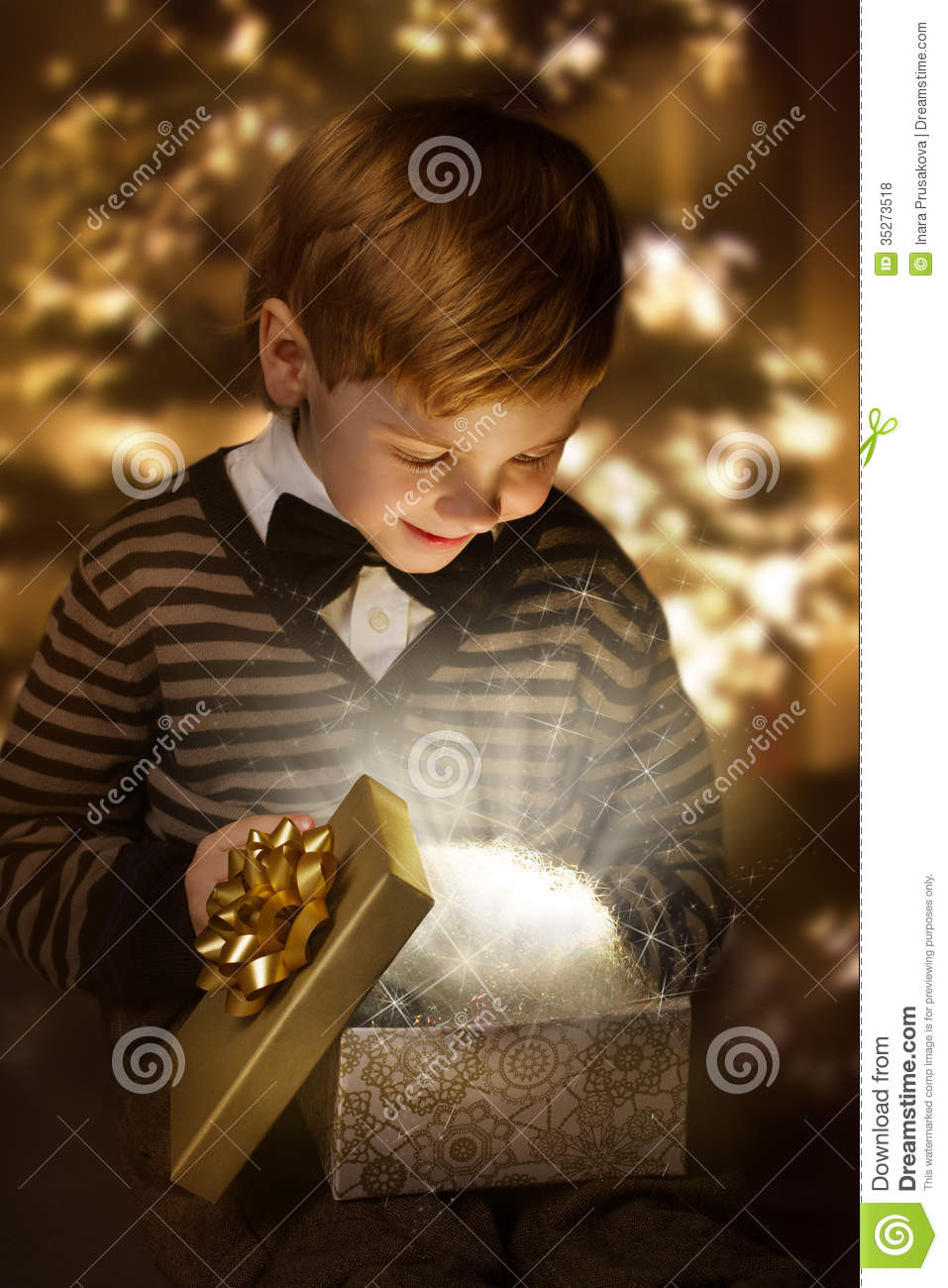 Birthday Gift For Child
 Child Opening Present Box Magic Shining Gift Royalty