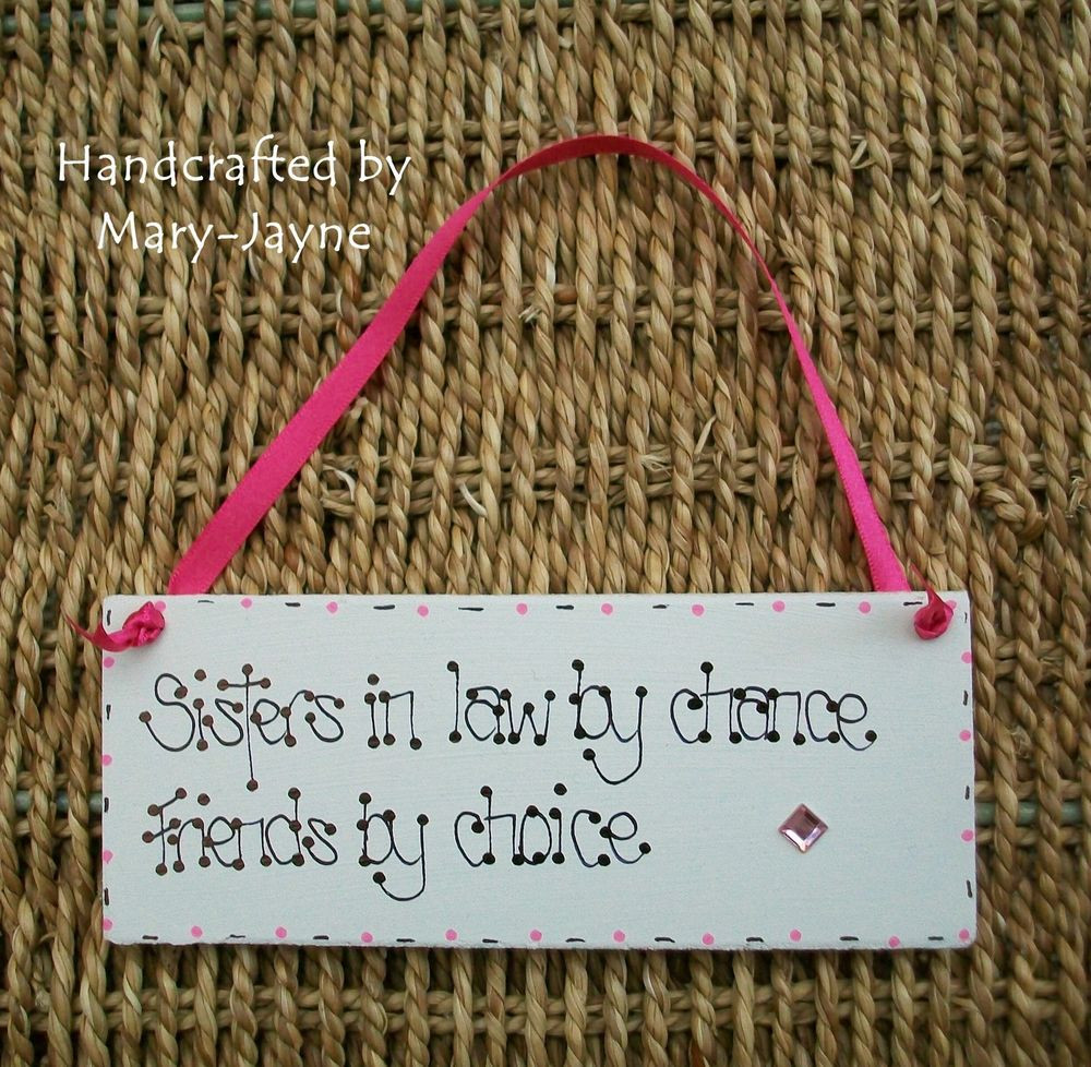 Birthday Gift For Sister In Law
 "SISTER IN LAW FRIENDS" Wooden Plaque GEM Birthday Xmas
