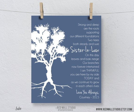 Birthday Gift For Sister In Law
 Gift for Sister In Law Birthday Wedding Gift for by