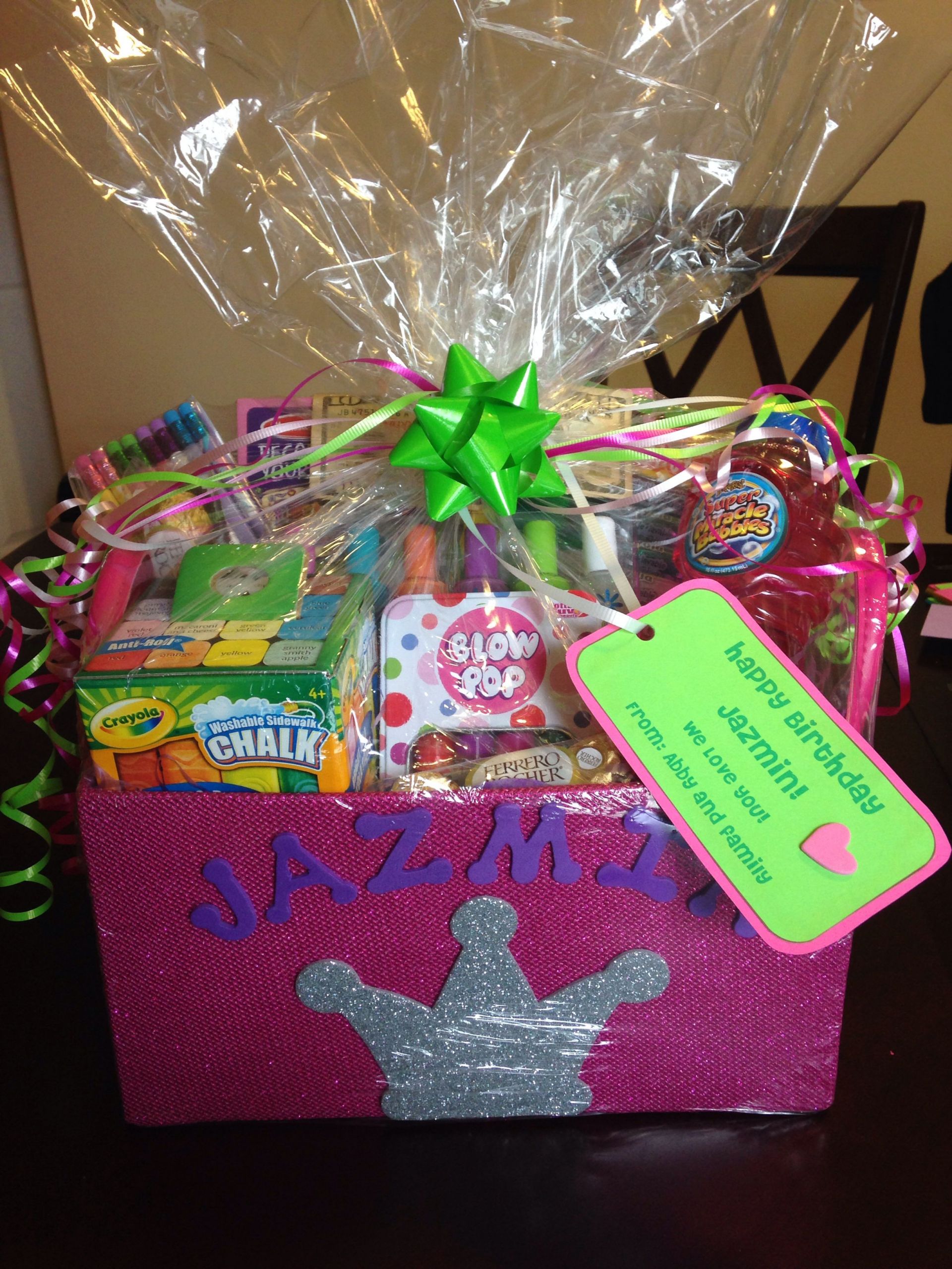 Birthday Gift Ideas For 8 Year Old Girl
 Gift basket I made for 8 year old girl