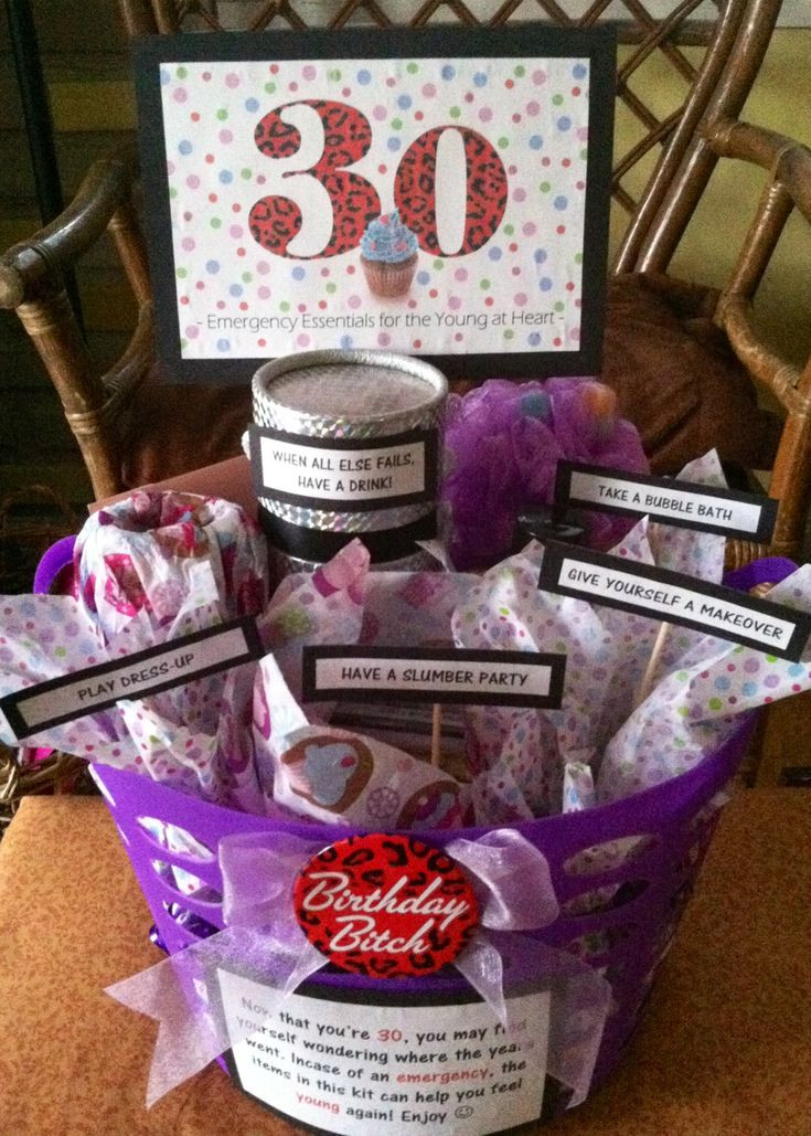 Birthday Gift Ideas For A Woman
 30th Birthday Gift Basket 5 ts in 1 Emergency