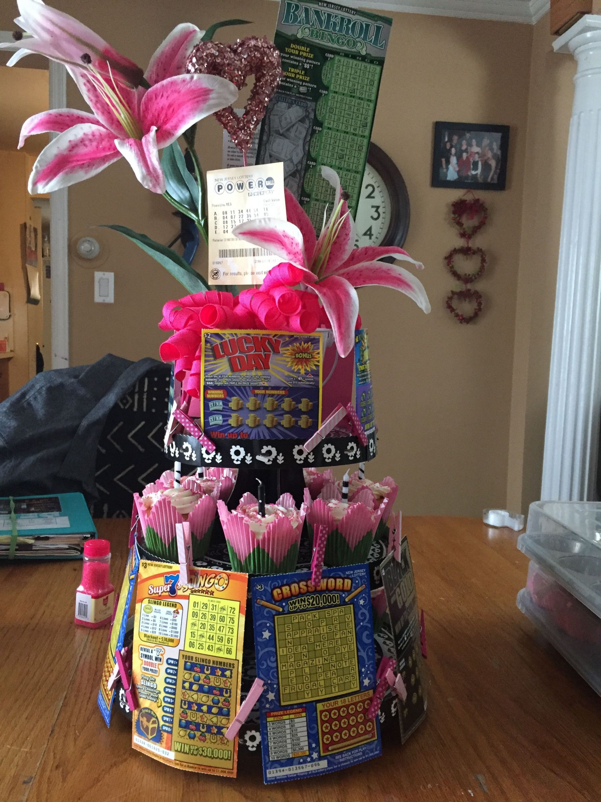 Birthday Gift Ideas Mother In Law
 Made this cupcake lottery tower for my mother in laws