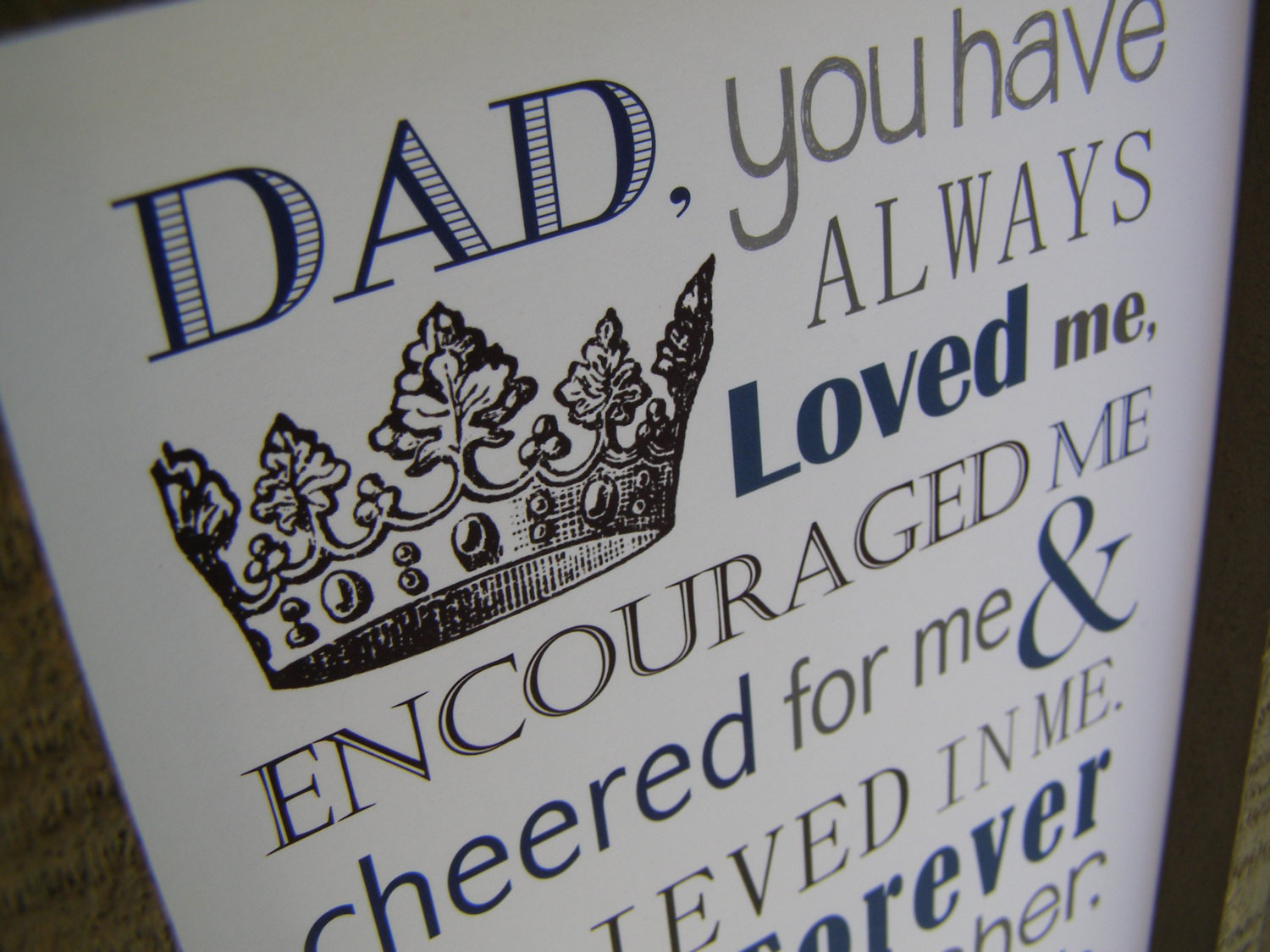 Birthday Gifts For Dad
 Dad Gift Print and Pop into any frame DIY Instant Download
