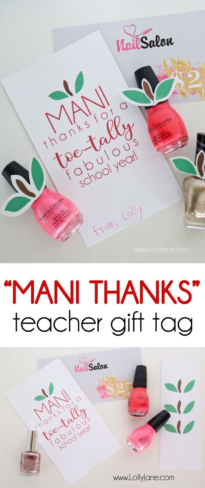 Birthday Gifts For Teachers
 Teacher Appreciation Mani Thanks t tag