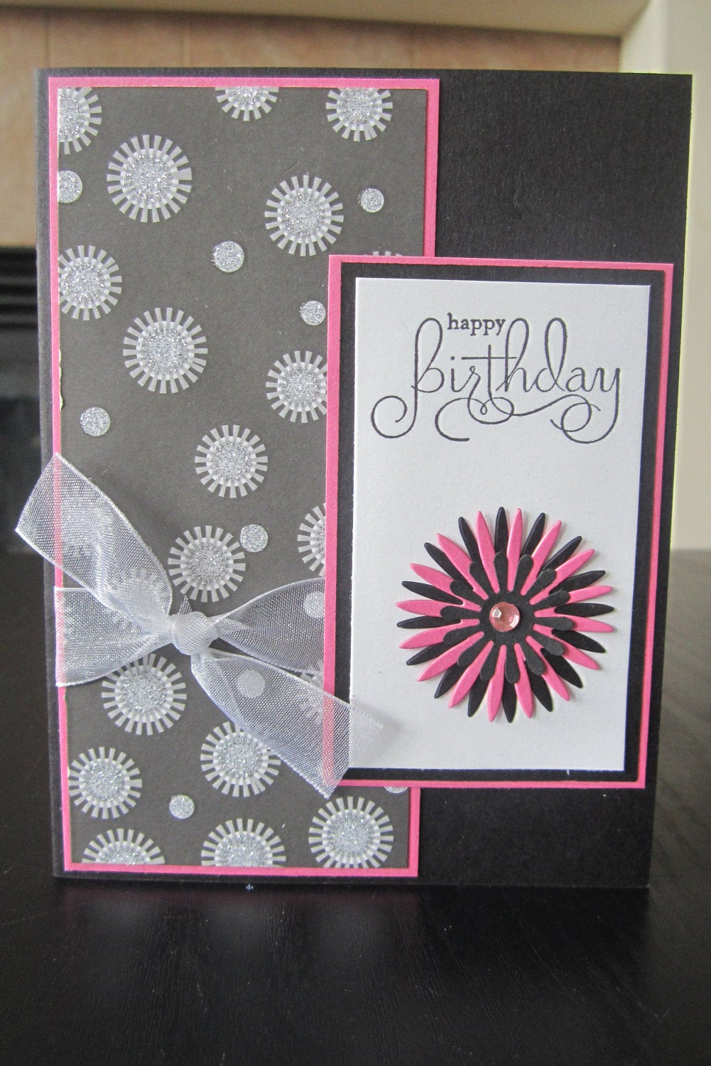 Birthday Greetings Cards
 Happy Birthday Glitter handmade greeting Card by