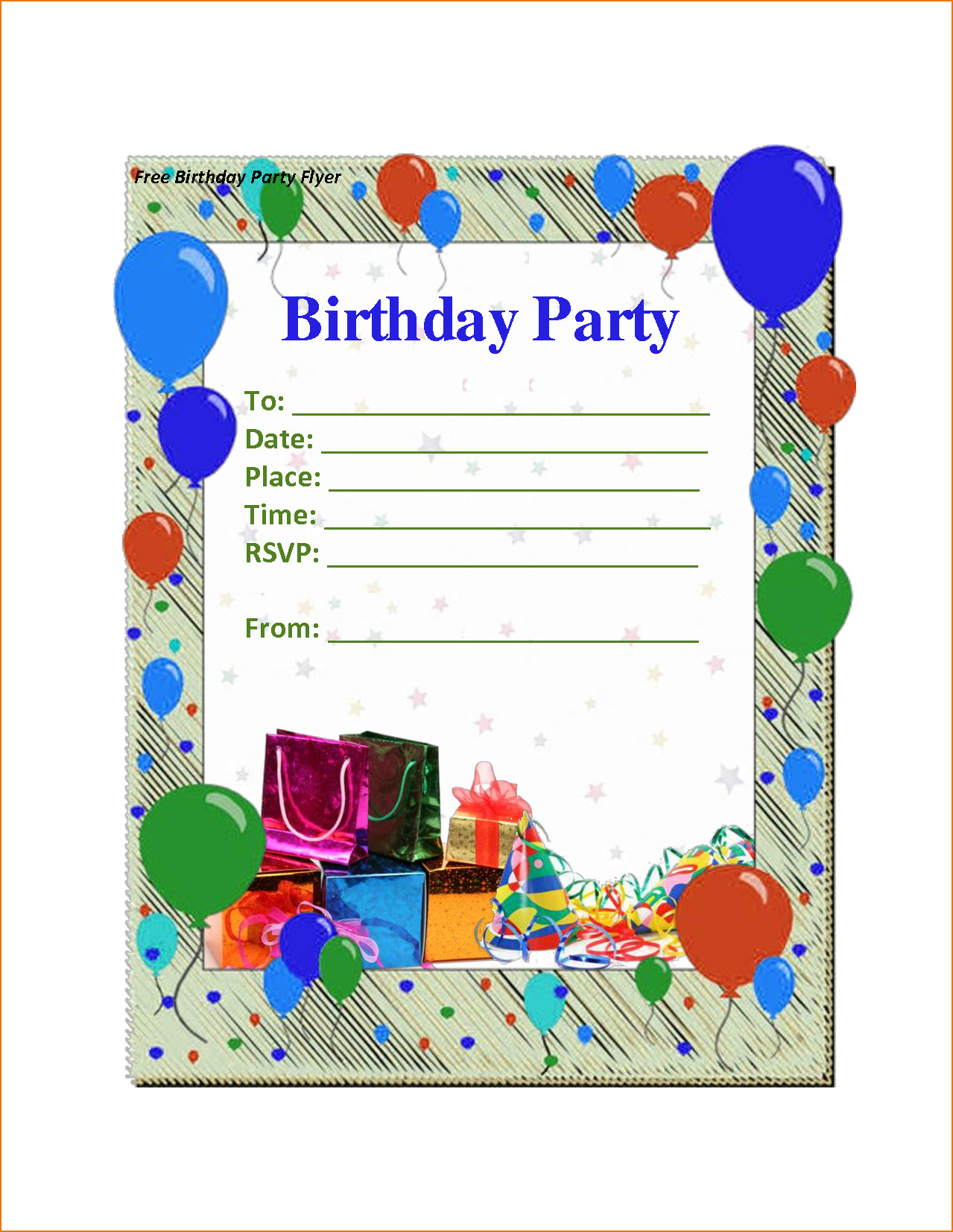 Birthday Invitation Template Free
 6 birthday party invitation template word