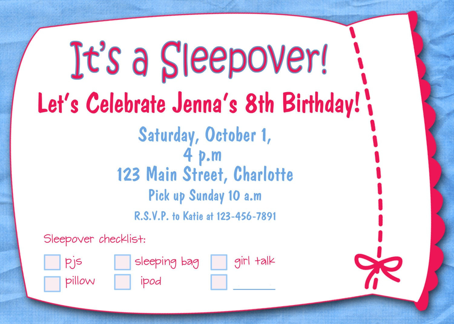 Birthday Invitation Template Free
 Slumber party girls birthday printable by TheButterflyPress