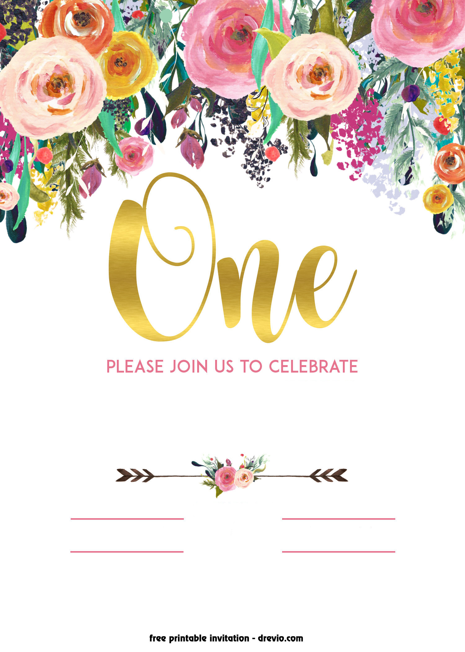 Birthday Invitation Template Free
 FREE Printable 1st Birthday Invitation – Vintage Style