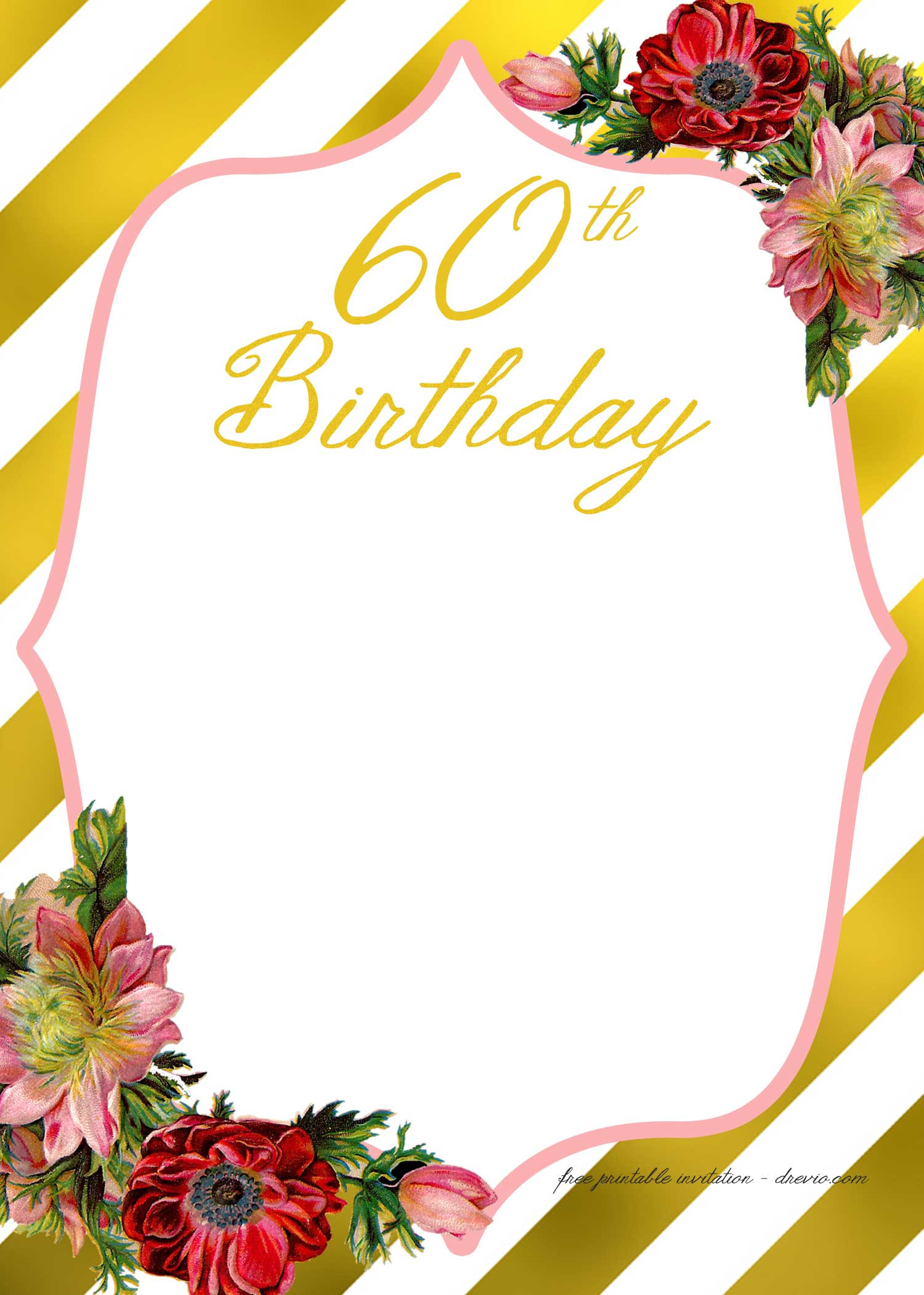 Birthday Invitation Template Free
 Adult Birthday Invitations Template for 50th years old