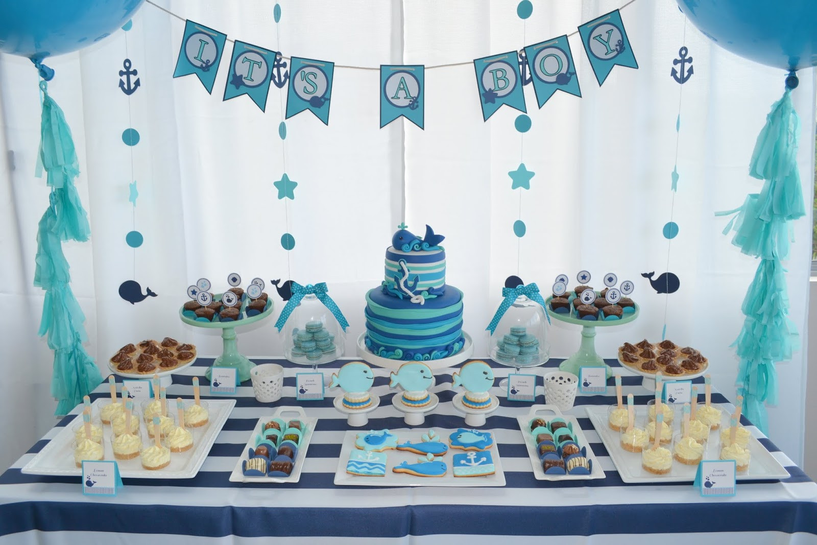 Birthday Party Decoration Ideas For Boy
 Partylicious Events PR Baby Whale Shower