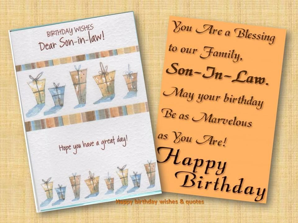 Birthday Quotes For Son In Law
 Happy Birthday Wishes For Son In Law