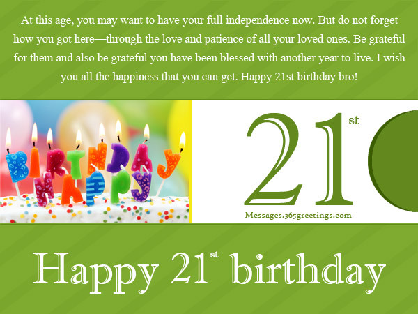 Birthday Wishes For 21 Year Old Son
 21st Birthday Wishes Messages and Greetings
