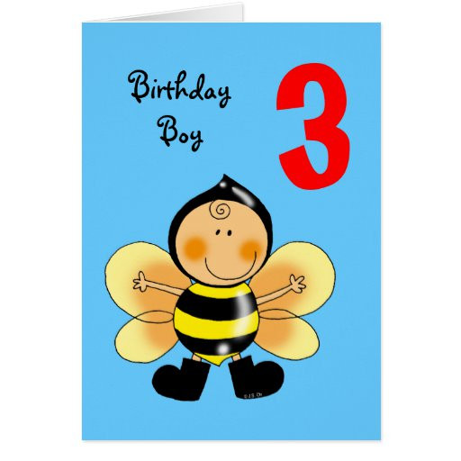 Birthday Wishes For 3 Year Old Son
 3 year old birthday boy greeting card