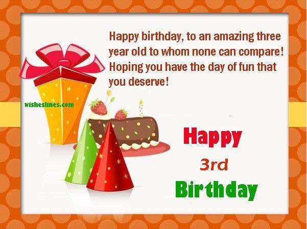 Birthday Wishes For 3 Year Old Son
 Happy 3rd birthday quotes Send some beautiful birthday