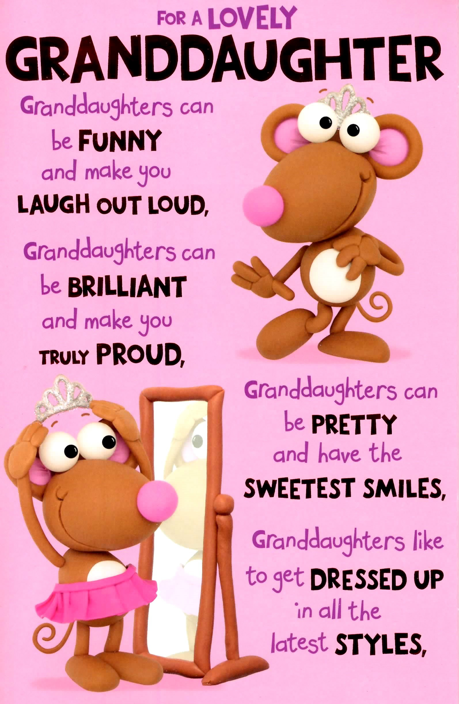 Birthday Wishes For Granddaughter
 Cute Wonderful Granddaughter Birthday Greeting Card