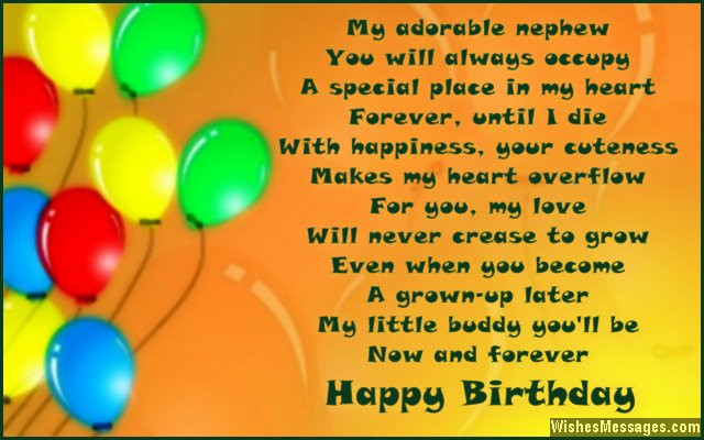 Birthday Wishes For My Nephew
 Birthday poems for nephew – WishesMessages