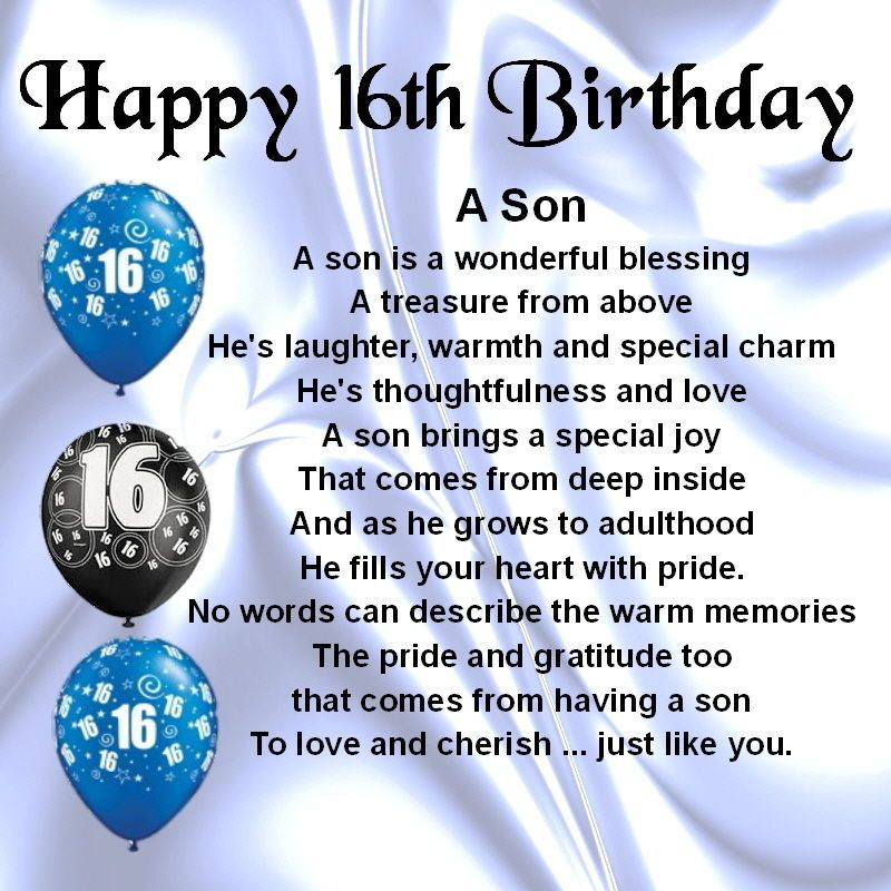 Birthday Wishes For Teenage Son
 16th birthday images for son Birthday messages and quotes